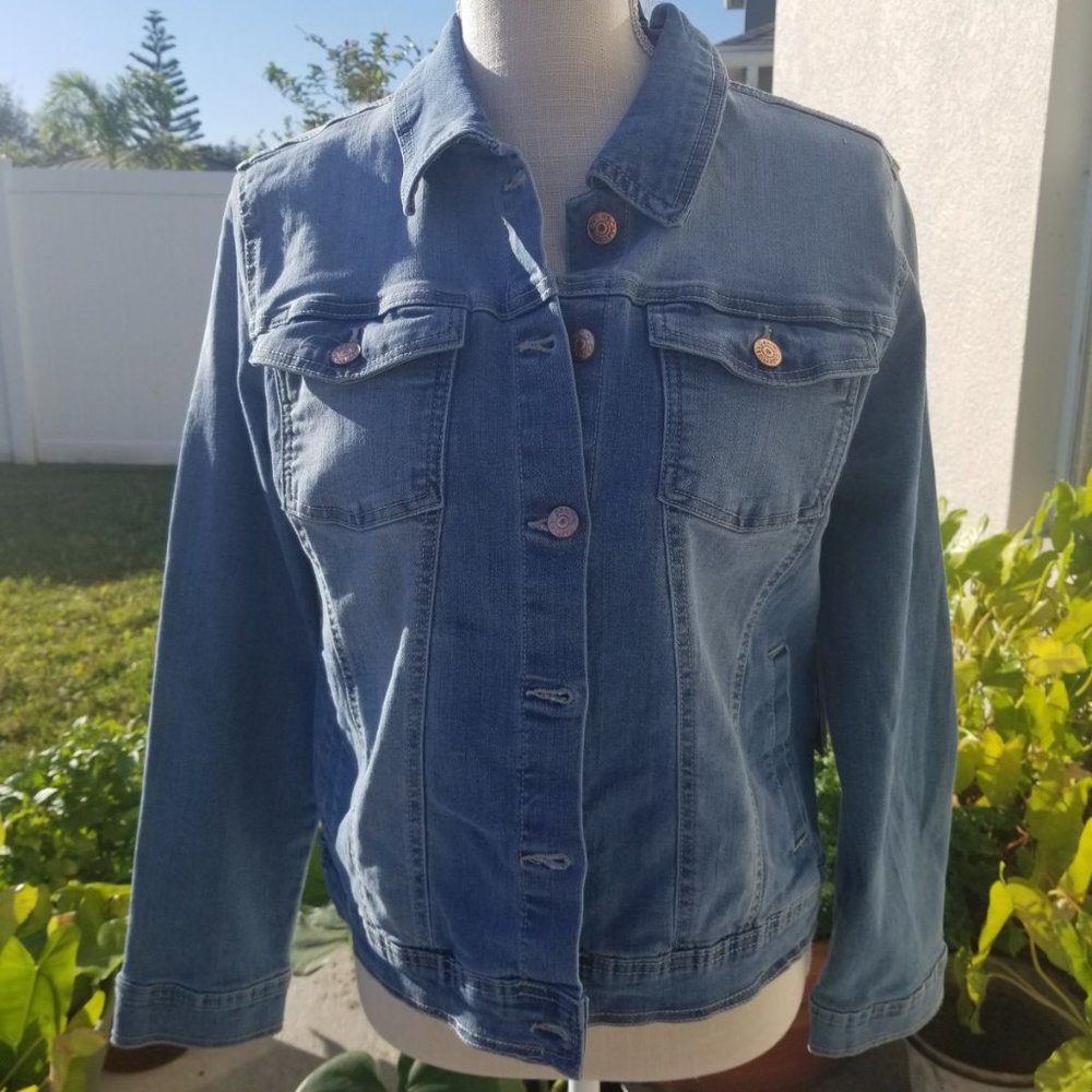 Denim Jacket Handmade Decorated M - Picture 2 of 6